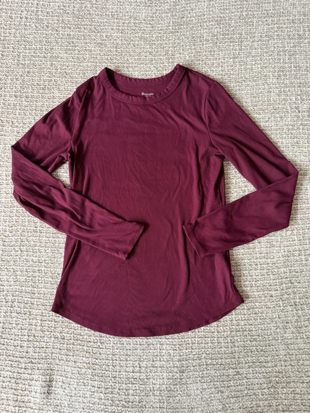 No Boundaries Long Sleeve Crewneck Top - Wine
